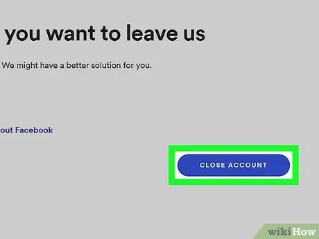 Elimina il tuo account Spotify Passaggio 12