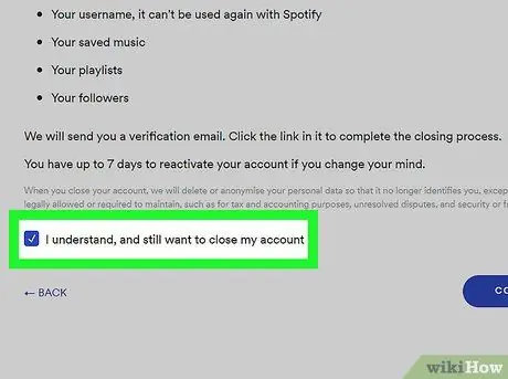 Spotify hesabınızı silin 15 -ci addım