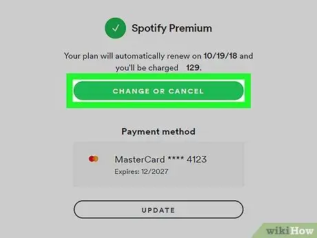 Elimina il tuo account Spotify Passaggio 5