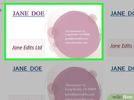 Crea biglietti da visita in Microsoft Word Passaggio 7