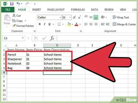 Creați un fișier CSV Pasul 3