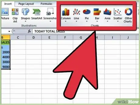 צור גרף ב- Excel 2010 שלב 9