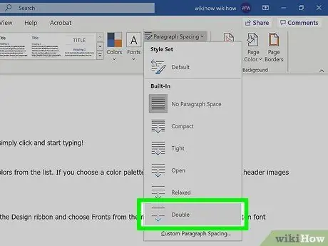 Double Space in Word Step 3