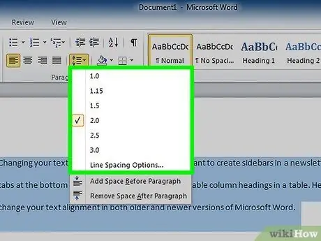 Word -də İkili Boşluq Adım 5