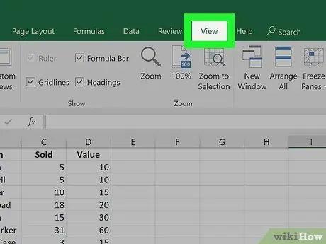 Excel चरण 1 में कक्षों को फ़्रीज़ करें