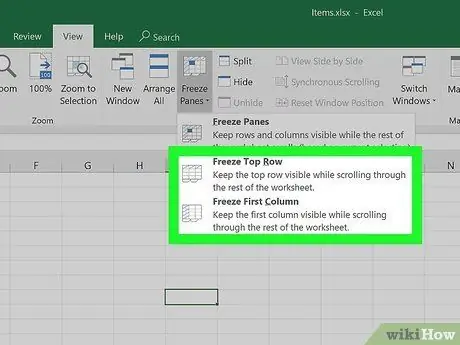 Cố định các ô trong Excel Bước 3