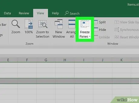 تجميد الخلايا في Excel الخطوة 7