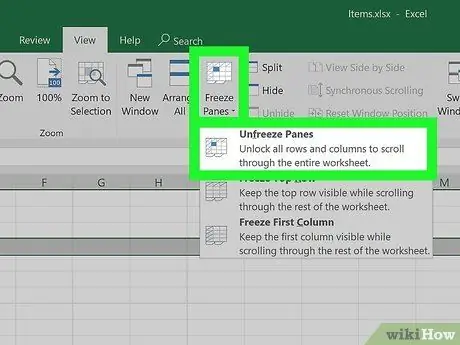 Geler les cellules dans Excel Étape 9