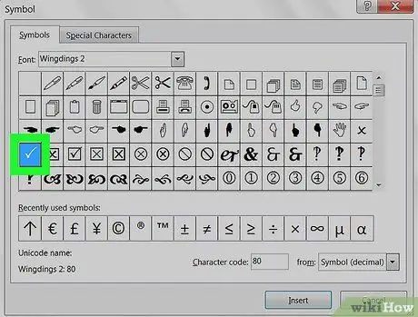 Voeg 'n vinkje in Excel Stap 8 in