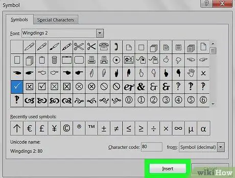 Inserisci un segno di spunta in Excel Passaggio 9