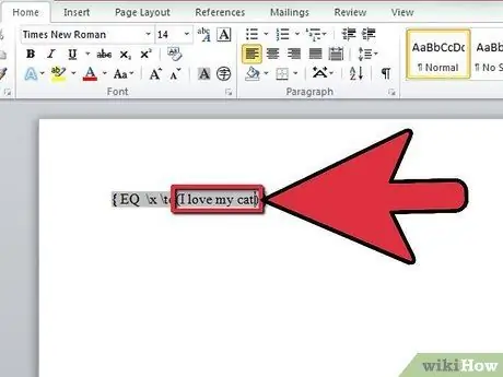 Свързани знаци в Microsoft Word Стъпка 4