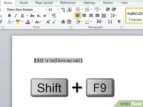 Precrtani znakovi u programu Microsoft Word, korak 6