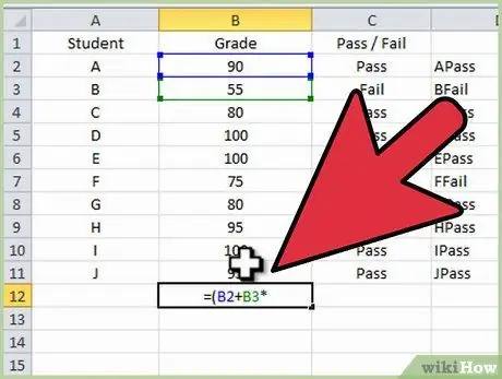 Tapez des formules dans Microsoft Excel Étape 13