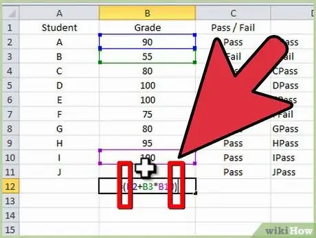 Tapez des formules dans Microsoft Excel Étape 14