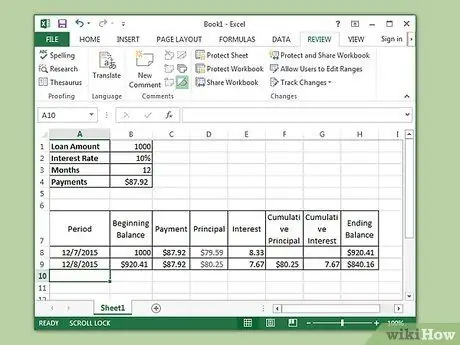 Calculer Npv dans Excel Étape 1