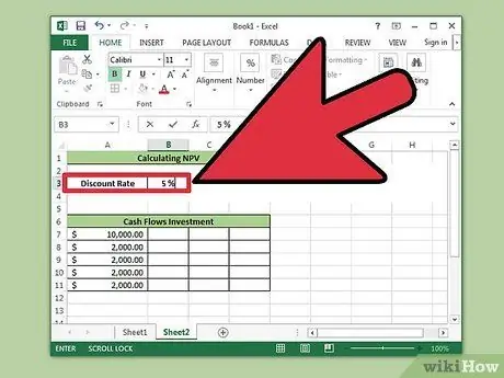 Calcola Npv in Excel Passaggio 4