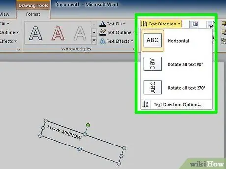 Promijenite orijentaciju teksta u programu Microsoft Word 12. korak