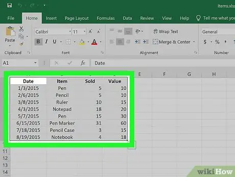 Excel Adım 2'de Diğer Her Satırı Vurgulayın