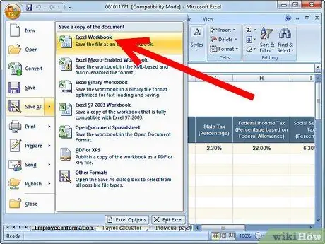 قم بإعداد كشوف المرتبات في Excel الخطوة 3