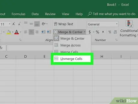 Unmerge Cells hauv Excel Kauj Ruam 5