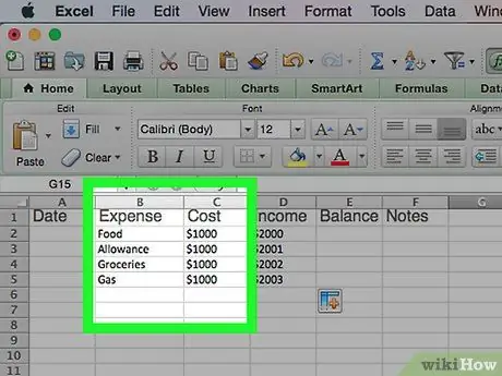 Make a Personal Budget on Excel Step 11