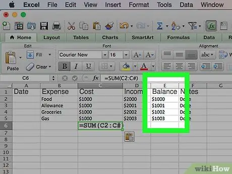 Erstellen Sie ein persönliches Budget in Excel Schritt 13