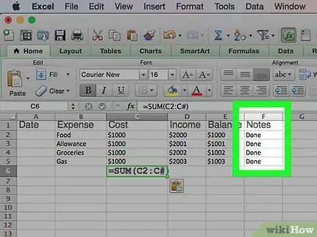 Lag et personlig budsjett på Excel Trinn 14