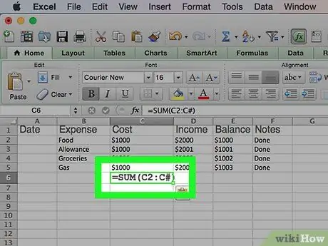 Faça um orçamento pessoal no Excel Etapa 15