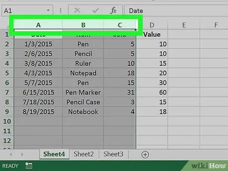 Excel бағдарламасындағы ұяшықтарды біріктіру 2 -қадам