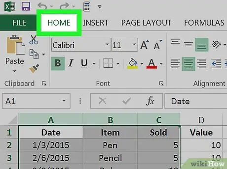 Fusionner les cellules dans Excel Étape 3