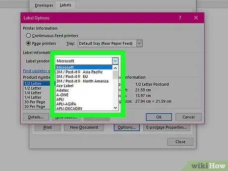 Créer des étiquettes dans Microsoft Word Étape 11