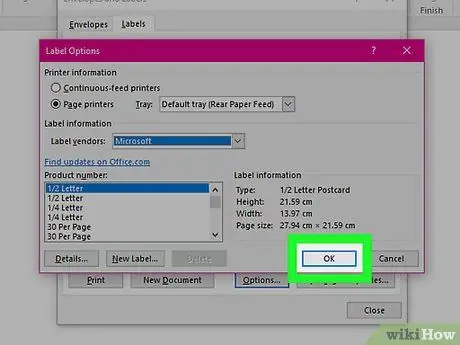 Creați etichete în Microsoft Word Pasul 14