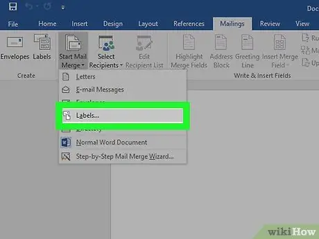 Crea etichette in Microsoft Word Passaggio 23