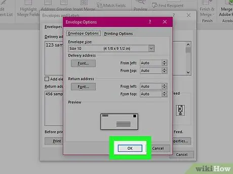 Microsoft Word Adım 7'de Etiketler Oluşturun