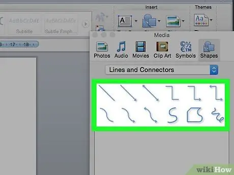 Desenhe linhas no Microsoft Word, etapa 7