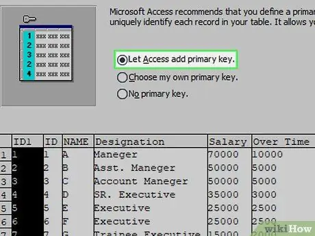 Kreiranje baze podataka iz Excel proračunske tablice Korak 19