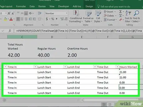 Excel электрондық кестесінде уақытты есептеу 7 -қадам