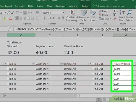 Excel электрондық кестесінде уақытты есептеу 8 -қадам