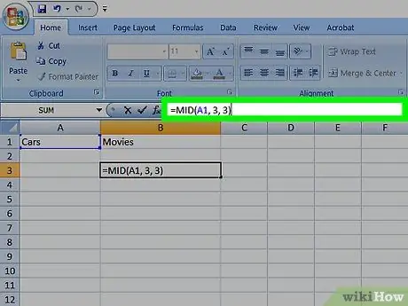 חתוך טקסט ב- Excel שלב 6