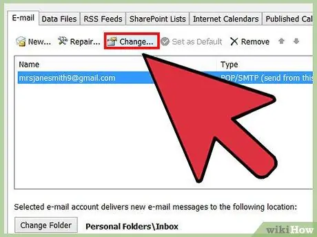 Hloov Microsoft Outlook Password Kauj Ruam 4