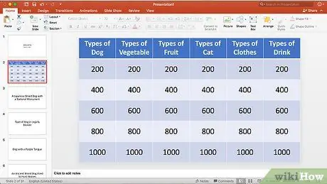 Krok 14: Vytvorte hru Jeopardy v programe PowerPoint