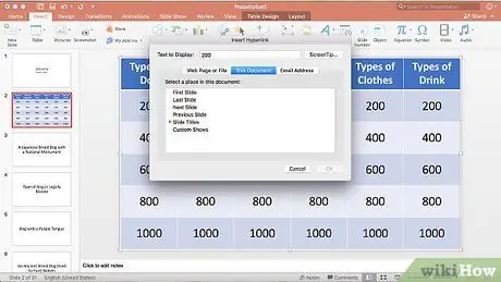 Feu un joc Jeopardy al pas 18 de PowerPoint