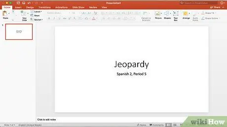 Krok 3: Vytvorte hru Jeopardy v programe PowerPoint