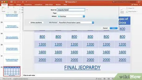 Feu un joc Jeopardy al pas 32 de PowerPoint