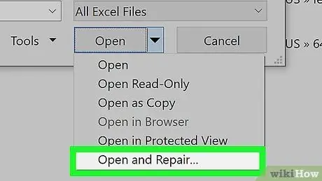 Pulihkan Fail Excel yang rosak Langkah 7