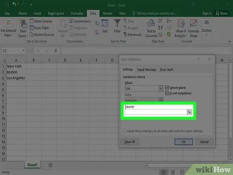 Buat Senarai Turun Turun di Excel Langkah 10