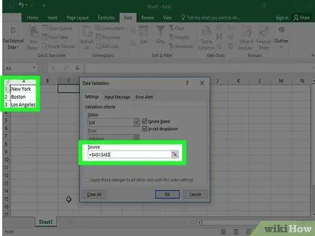 Buat Senarai Turun Turun di Excel Langkah 11