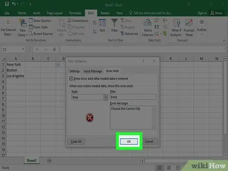 Crie uma lista suspensa no Excel Etapa 19