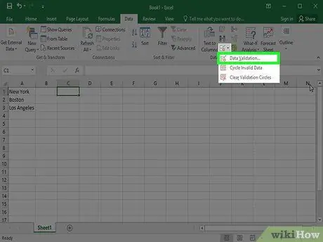 Crie uma lista suspensa no Excel, etapa 5