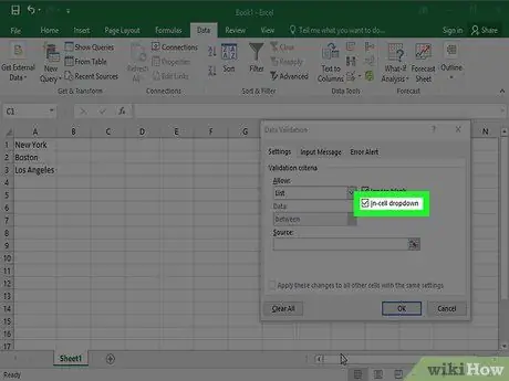 Crie uma lista suspensa no Excel, etapa 8